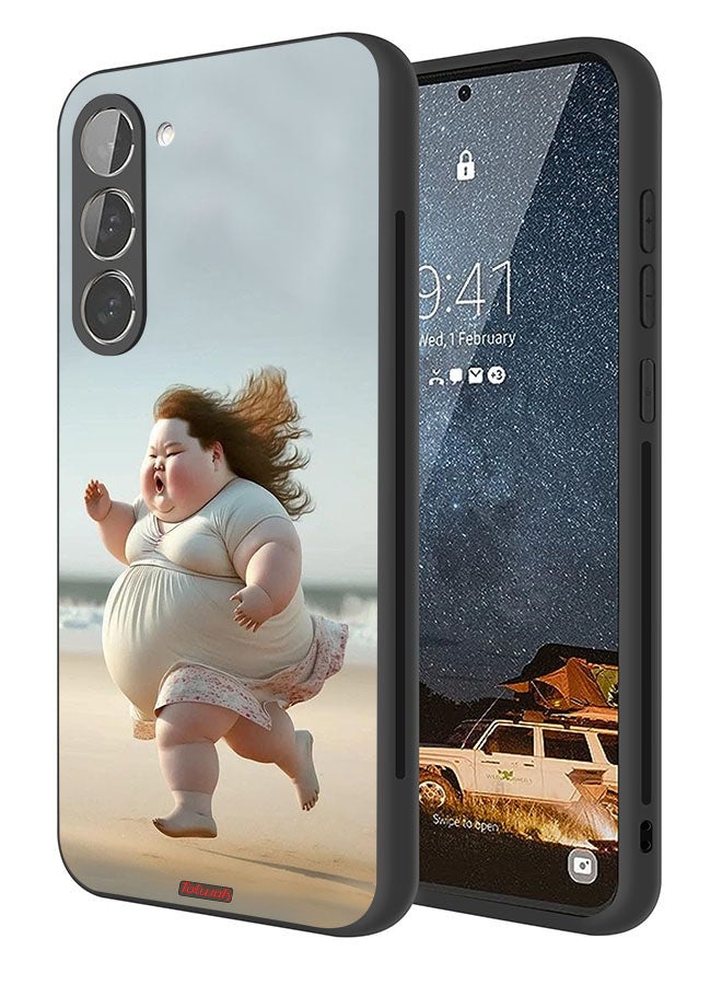 Tolwak Samsung Galaxy S23 5G Protective Case Cover Fatty Baby Girl Running - Image 1