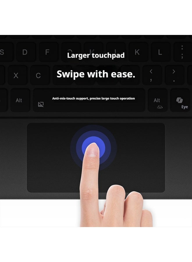 TUNKE Keyboard Case for Microsoft Surface Pro 12 - Arabic/English Layout, 7-Color Backlit Detachable Type Cover with Enlarged High-Precision Trackpad (Black) - Image 4