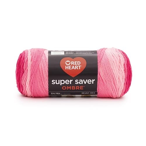 RED HEART E305.3966 Super Saver Ombre Yarn, Crème De Mint - Image 1