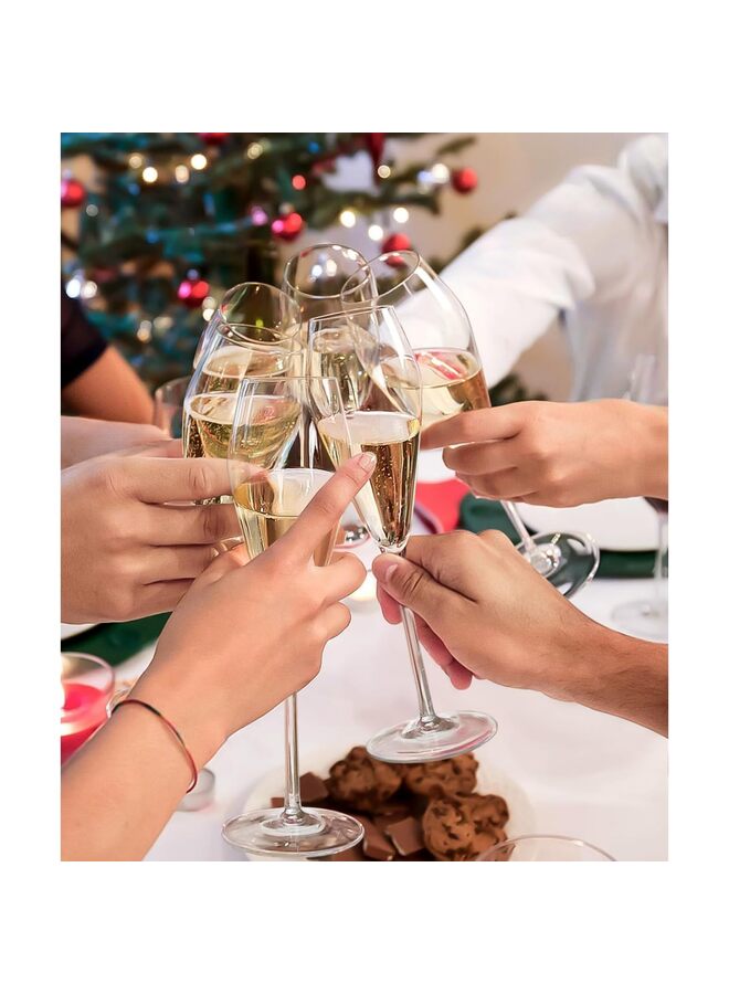 4PCS Champagne Flutes Glasses Ideal for Weddings Anniversaries Christmas Special Days 8.5 Oz - Image 4