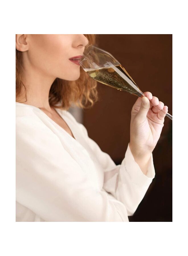 4PCS Champagne Flutes Glasses Ideal for Weddings Anniversaries Christmas Special Days 8.5 Oz - Image 2