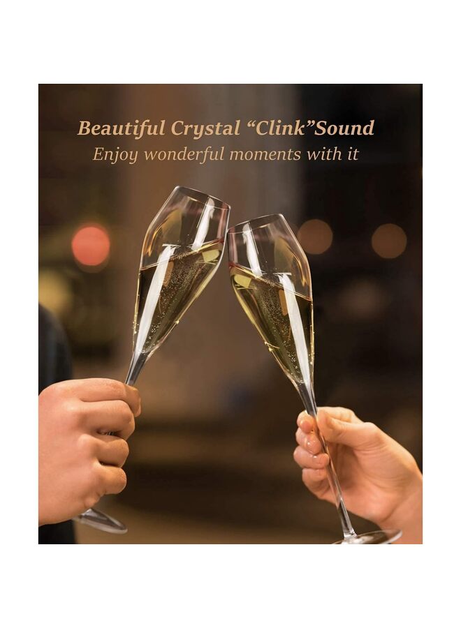 4PCS Champagne Flutes Glasses Ideal for Weddings Anniversaries Christmas Special Days 8.5 Oz - Image 1