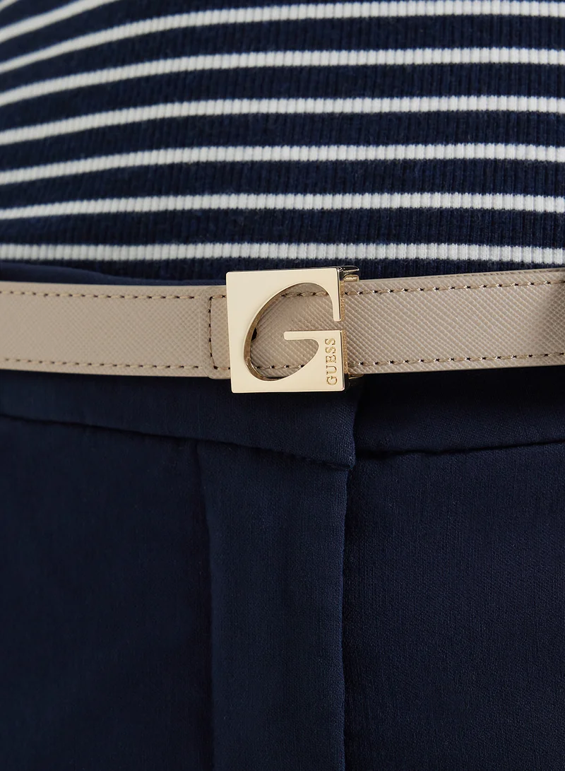 جس Logo Detailed None Allocated Hole  Belt