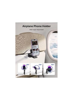 erorex Airplane Phone Holder Universal Mobile Phone Stand Portable Airplane In Flight Phone Holder 360 Degree Rotation Plane Phone Holder For Phone Travel Home Office  - Image 2