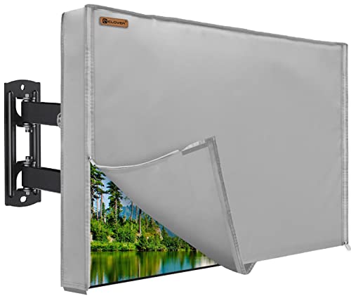 IC ICLOVER غطاء تلفزيون خارجي 60-65 بوصة، IC ICLOVER 600D مقاوم للعوامل الجوية ومتين، مع وصول بسحاب مقاوم للماء وختم سفلي لتلفزيونات LED وLCD وOLED ذات الشاشات المسطحة الخارجية - Image 1