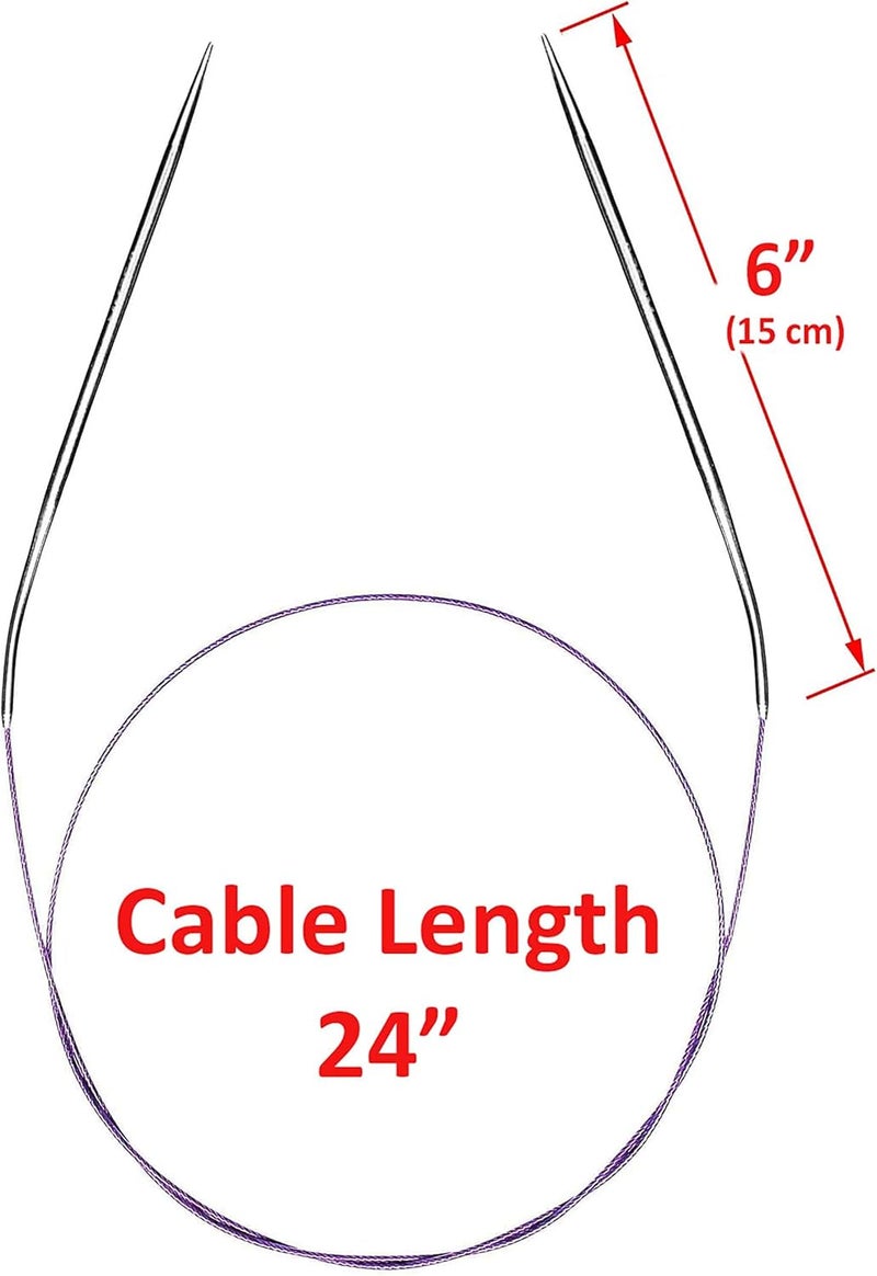 brievo Circular Needles Circle Knitting Needles Size 0 Set Round Metal Circle 36 Inch - Image 3