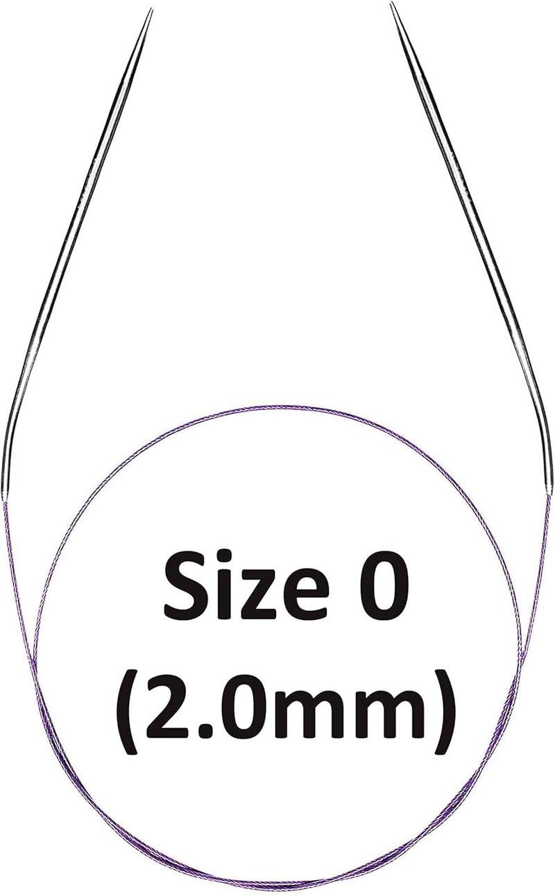 brievo Circular Needles Circle Knitting Needles Size 0 Set Round Metal Circle 36 Inch - Image 2