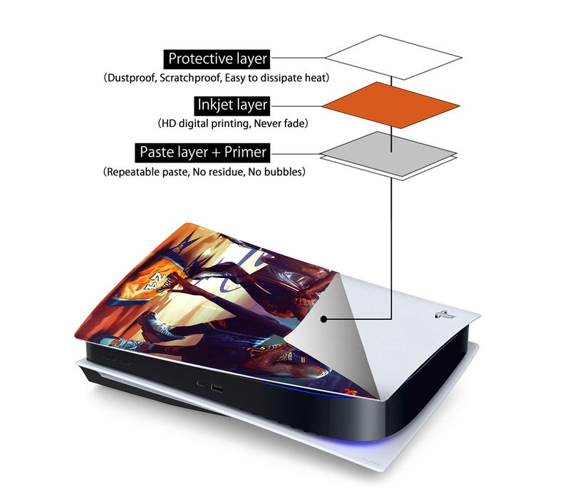 PEYANZ Vinyl Skin Compatible with PS5 (Disk Edition) | HD Print, Scratch Resistant, Bubble-Free Application - Image 3