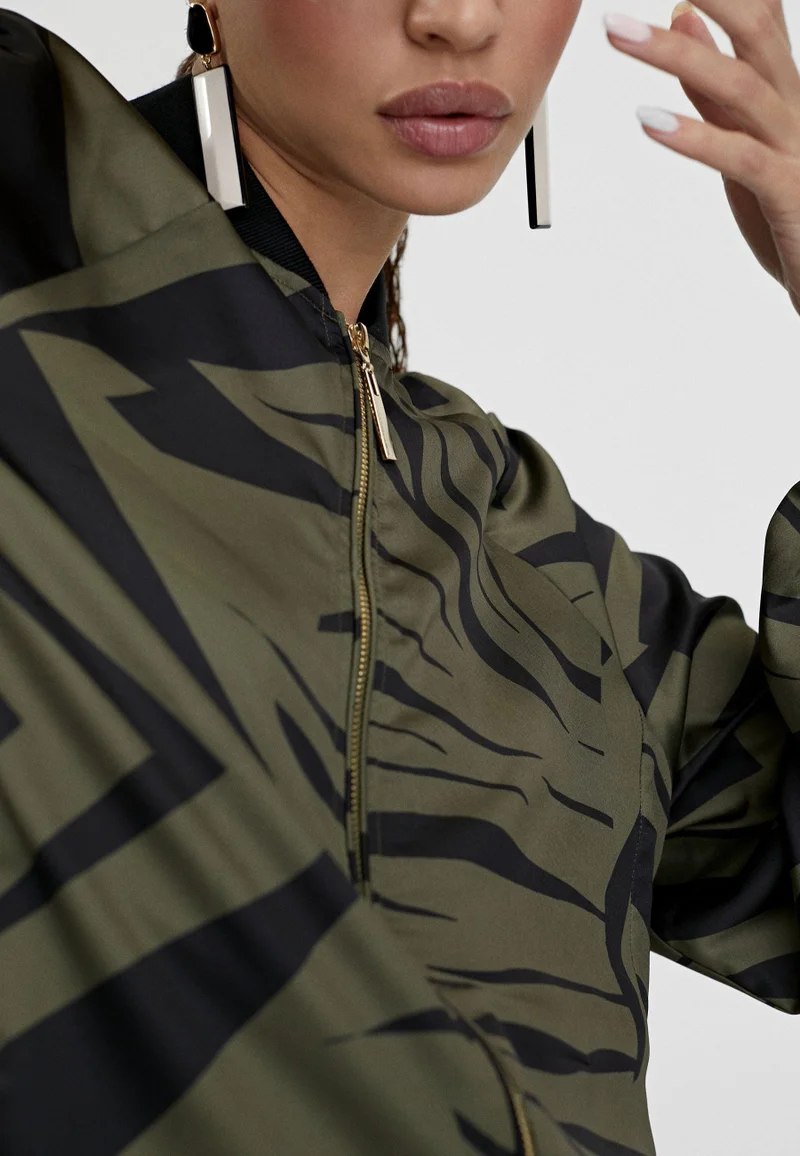 Lola Casademunt Zebra print bomber jacket