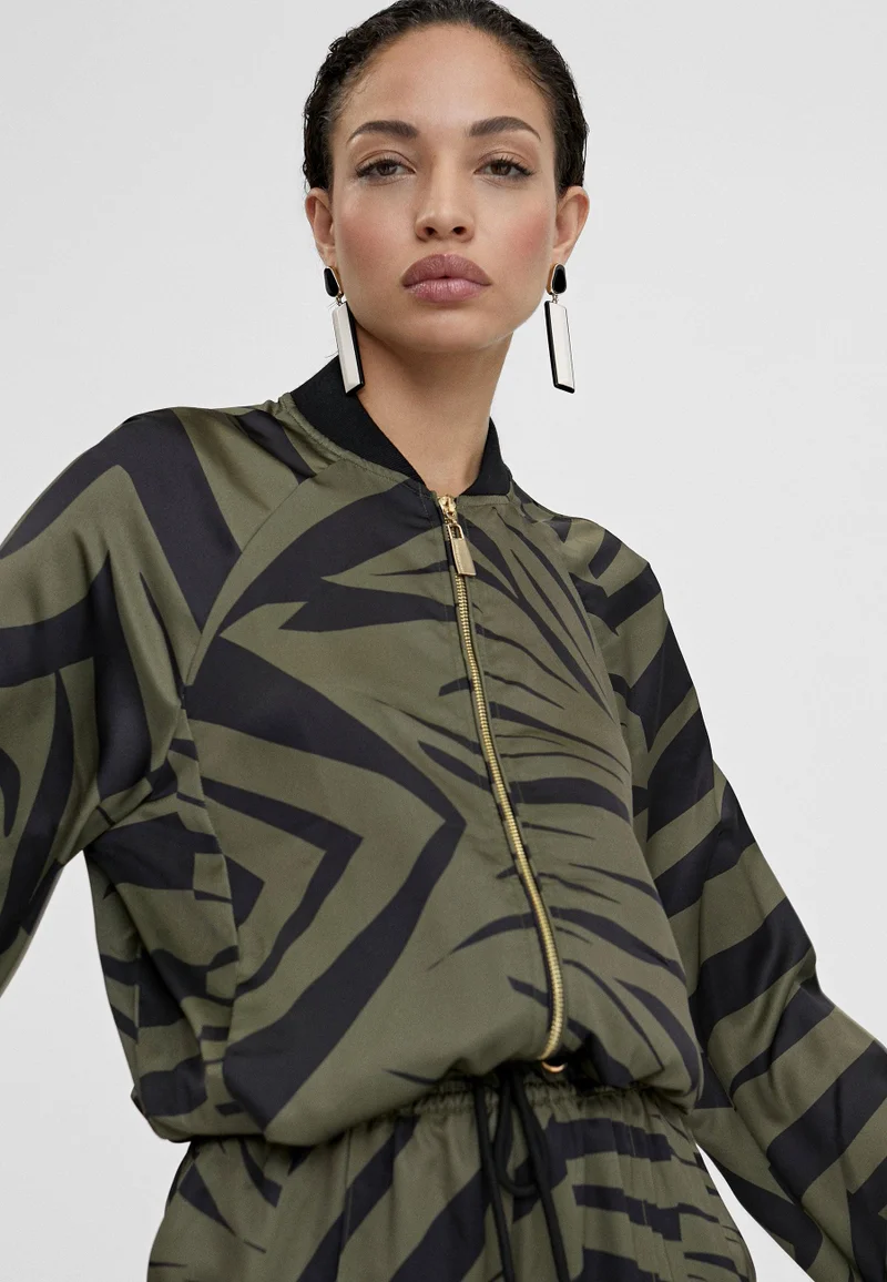 Lola Casademunt Zebra print bomber jacket