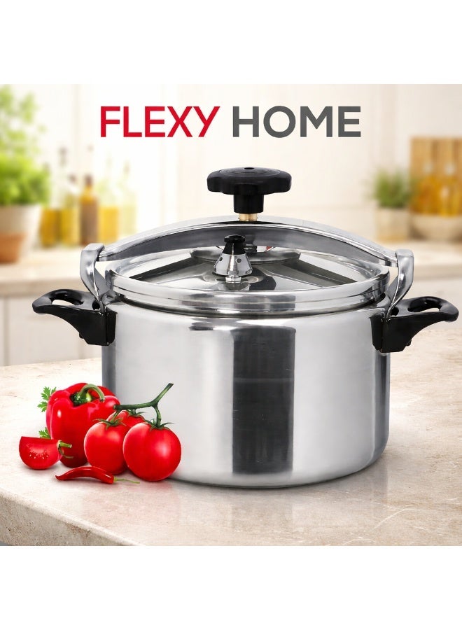 Flexy 15Liters FPC15L30CN - 15L Pressure Cooker – High Quality Aluminum Body, Fast Cooking, Safety Lock System, Energy Saving, Nutrient Retention, 2-Year Warranty silver - Image 2