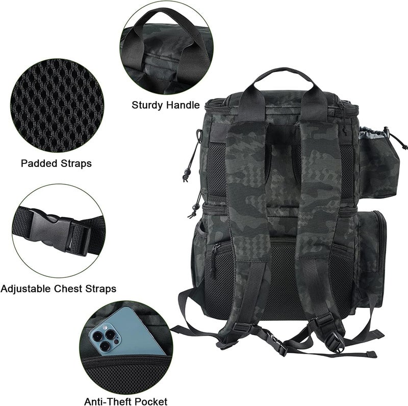 MATEIN Fishing Backpack, Water Resistant Fishing Tackle Box Bag with Rod Holders & Cooler, Gear Gifts for Men - Image 4
