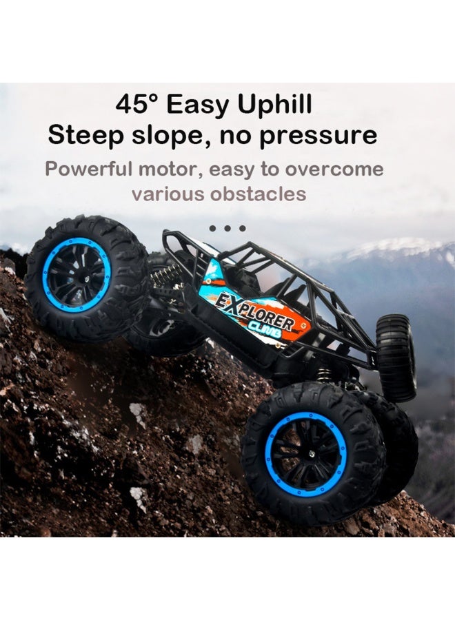 2.4GHz 4WD Off-Road Remote Control Climbing Car – Rechargeable High-Speed Toy for Kids - Blue/Black - Image 4