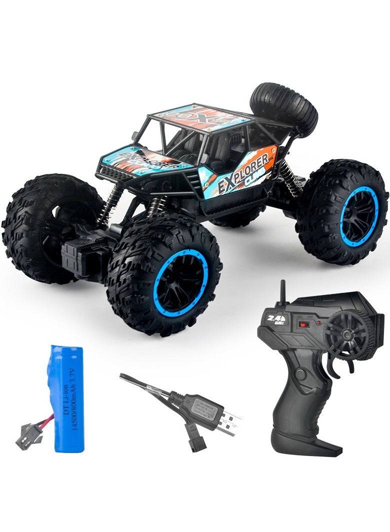 2.4GHz 4WD Off-Road Remote Control Climbing Car – Rechargeable High-Speed Toy for Kids - Blue/Black - Image 1