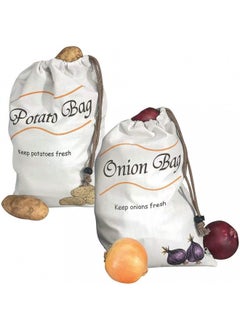 Miles Kimball Potato & Onion Sprout-Free Vegetable Storage Bags - White