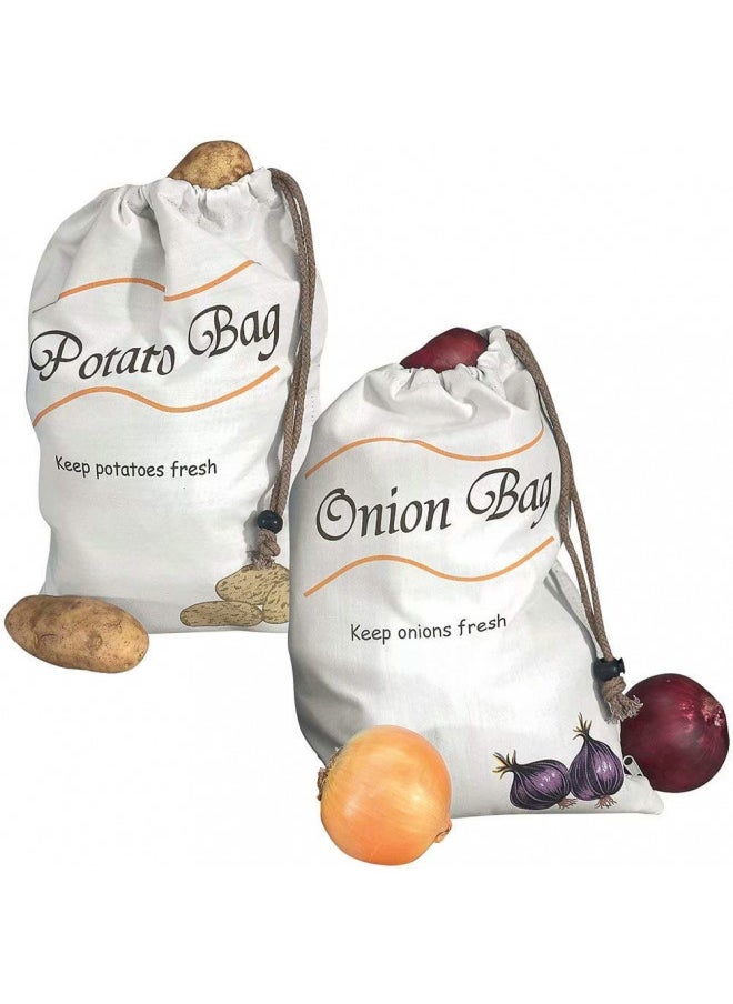 zhcoy - Miles Kimball Potato & Onion Sprout-Free Vegetable Storage Bags - White - Image 1