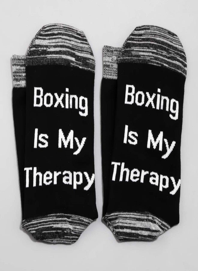 ليفلو جوارب قطنية من LEVLO هدية لمحبي الملاكمة، الملاكمة هي علاجي، هدايا ملهمة لمحبي الملاكمة والمدرب (زوجان/مجموعة - منتصف الساق - 1) - Image 4