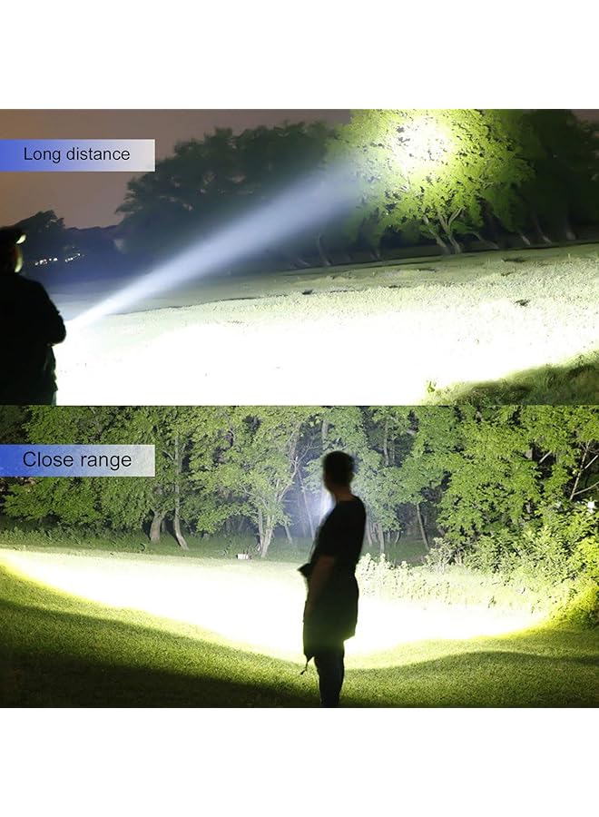 erorex Rechargeable Tactical Flashlight Led Flashlight 3000 Lumen 5 Modes Zoomable Waterproof With Rechargeable Battery Handheld Flashlight For Camping Hiking Biking Outdoor Activity - Image 3
