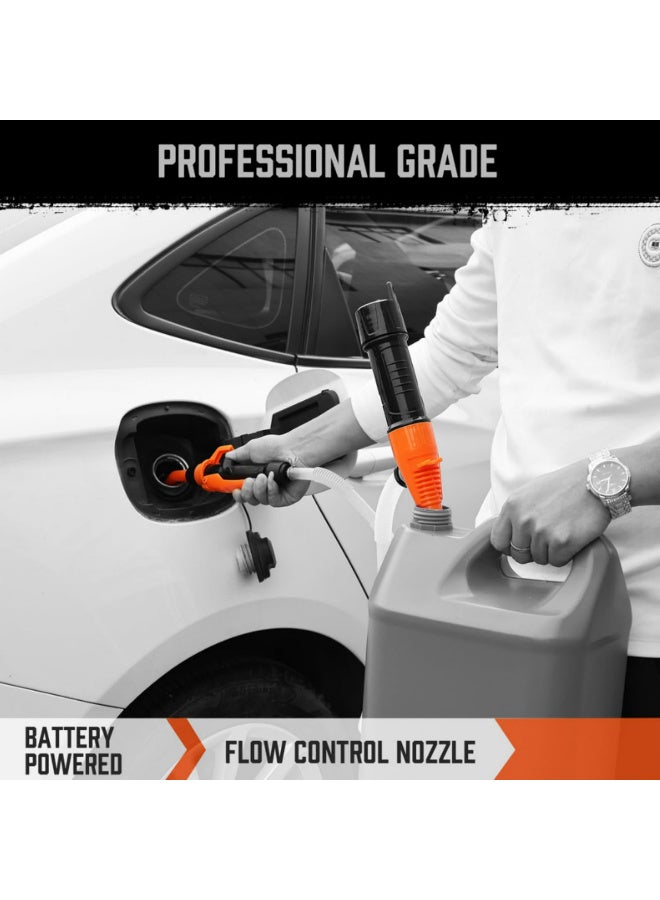 1 قطعة مضخة كهربائية محمولة لشحن البطارية محسنة لنقل المياه بالتنقيط الكهربائي، مضخة وقود يدوية لنقل البنزين والديزل والماء والزيت، مع 3 فوهات للسيارات والقوارب والخزانات وعربات الرحلات وحمامات السباحة وتصريف الطوارئ - Image 4