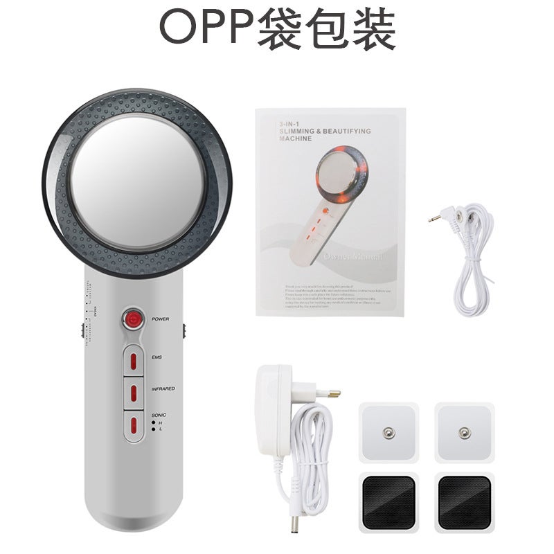Generic Three-in-one slimming instrument ultrasonic EMS physiotherapy machine shaping body beauty instrument ultrasonic wave introduction massage beauty instrument OPP bag [330g]] 