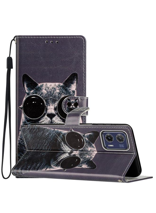 S-TOP Case For Motorola Moto G73 Colored Drawing Leather Phone Case - Image 1