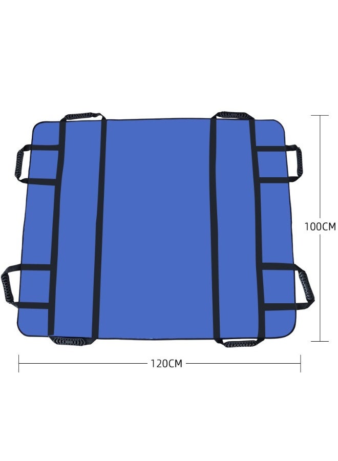 Multipurpose 48" x 40" Positioning Bed Pad with Reinforced Handles - Reusable & Washable Transfer Sheet for Turning, Lifting & Repositioning - Double-Sided Nylon Fabric, Blue - Image 4