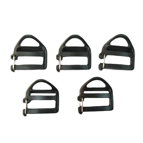 DraCra 8 Pack Webbing Hook Clip 25mm 1'' Strap Belt Buckle with Open Lock End Clasp Connector Slide Buckles Ladder Slider Replacement for Backpack Bag Molle Sewn Loop Hiking - Image 2
