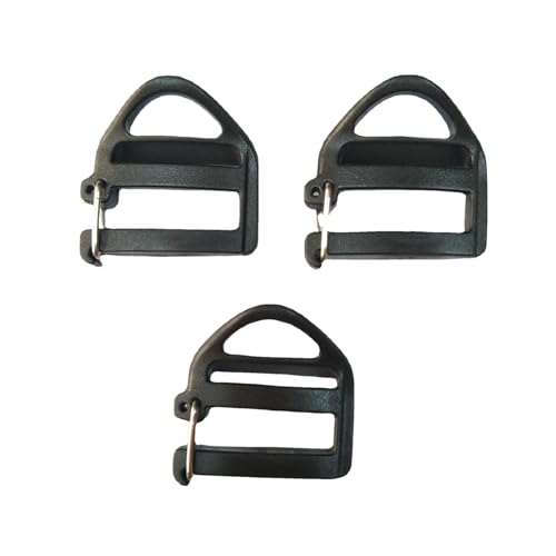 DraCra 8 Pack Webbing Hook Clip 25mm 1'' Strap Belt Buckle with Open Lock End Clasp Connector Slide Buckles Ladder Slider Replacement for Backpack Bag Molle Sewn Loop Hiking - Image 3