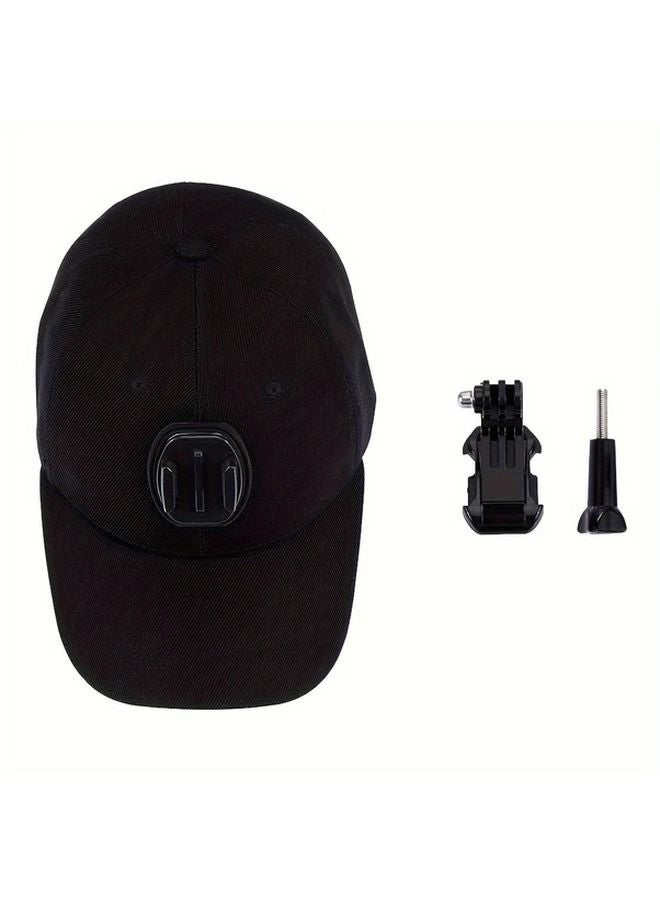 Adjustable Canvas Sun Hat For Action Camera Hero 8 7 5 SJCAM SJ7000 Black - Image 5