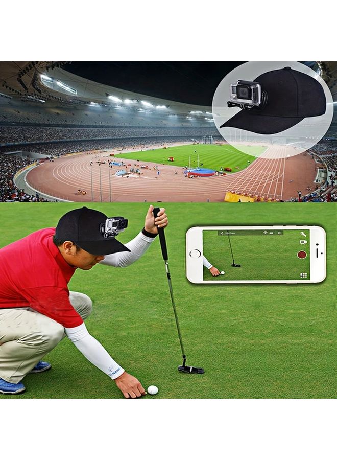 Adjustable Canvas Sun Hat For Action Camera Hero 8 7 5 SJCAM SJ7000 Black - Image 3