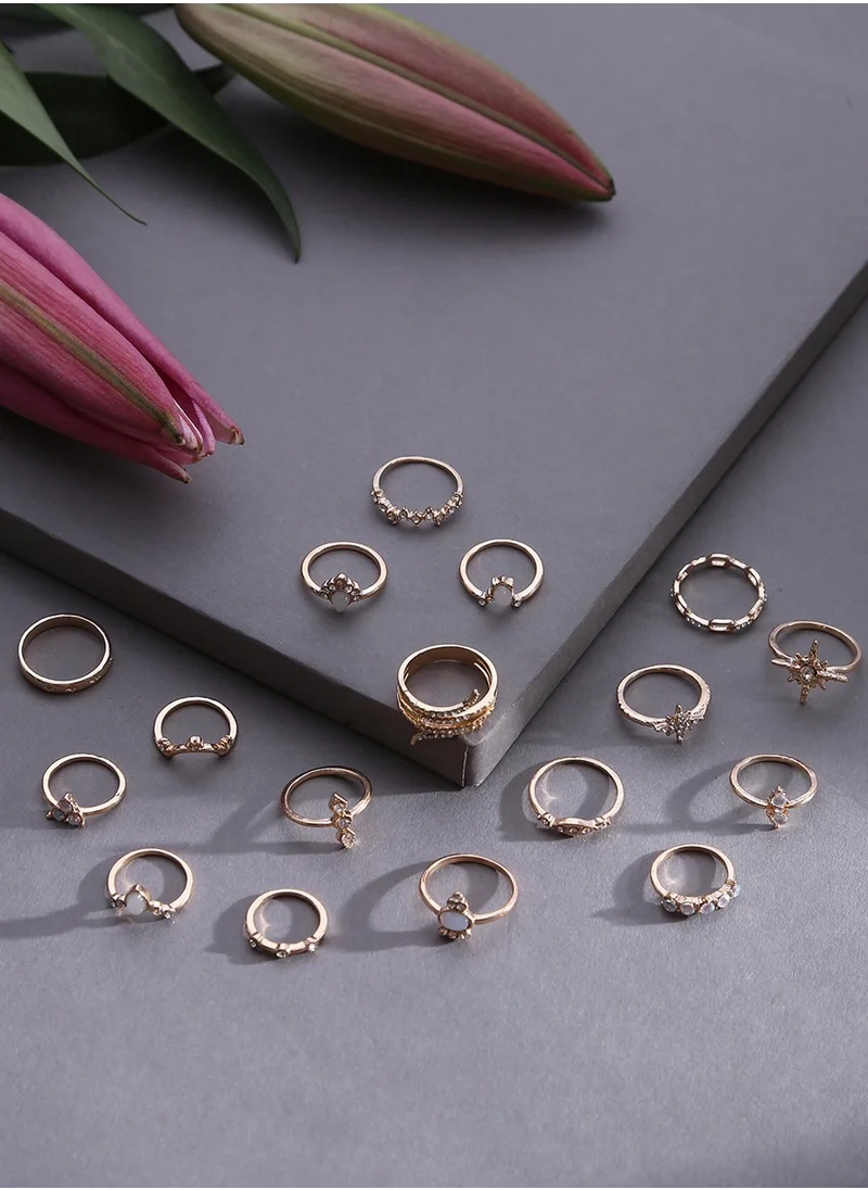 SOHI Set of 15 Contemporary Rings