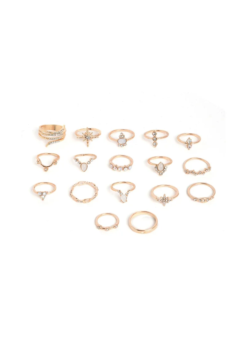 SOHI Set of 15 Contemporary Rings