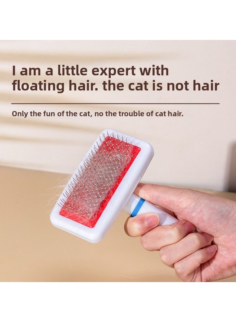 Goolsky Straight Pet Pin Comb – Small White Airbag Brush for Cats and Dogs, Special Beauty Grooming Tool - Image 1