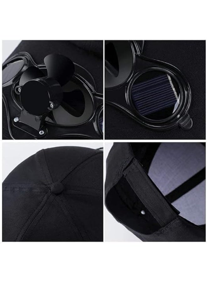 Solar Fan Hat | Summer Hat with Fan to Keep Cool, Solar Powered Fan Hat, Baseball Golf Hat Cools Your Face in the Hot Sun and Summer, Black - Image 5