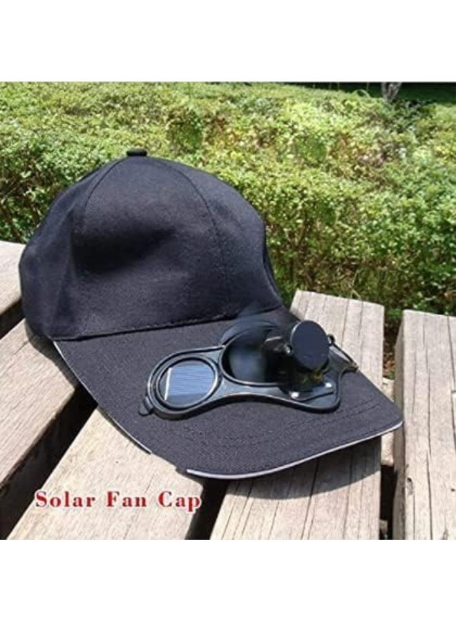 Solar Fan Hat | Summer Hat with Fan to Keep Cool, Solar Powered Fan Hat, Baseball Golf Hat Cools Your Face in the Hot Sun and Summer, Black - Image 3