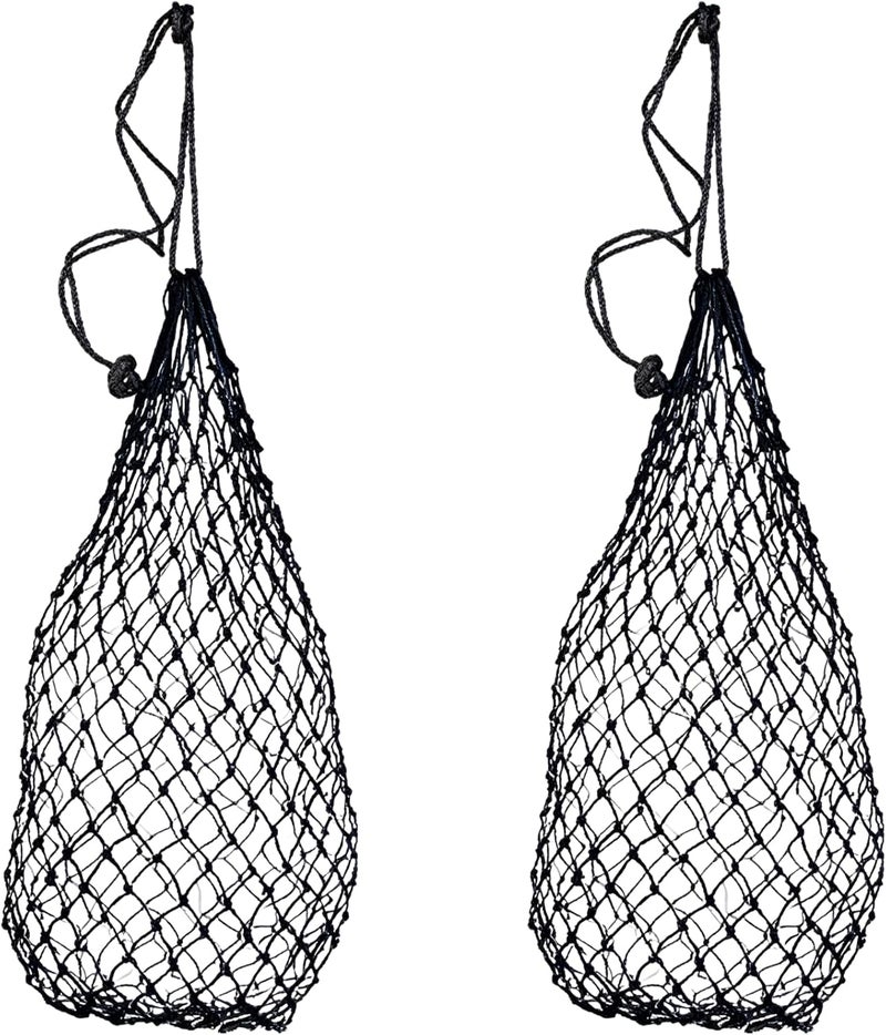 2 Pcs Slow Feed Hay Mesh Bags for Livestock Alpacas, Horses, 40 in Sturdy Nylon Forage Dispenser, Black, 2 in Holes, Minimizes Waste, Supports Optimal Feeding, Hay Net - Image 1