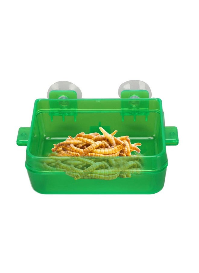 Zerodis Zerodis Green Suction Cup Reptile Feeder, Gecko Lizard Escape Proof Food Water Bowl (S)  - Image 1