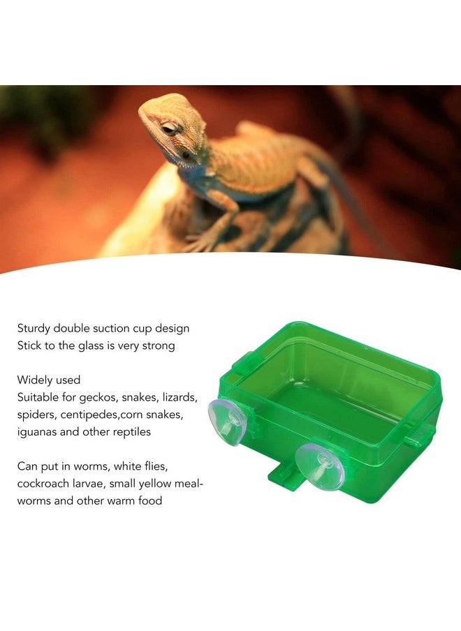 Zerodis Zerodis Green Suction Cup Reptile Feeder, Gecko Lizard Escape Proof Food Water Bowl (S)  - Image 3