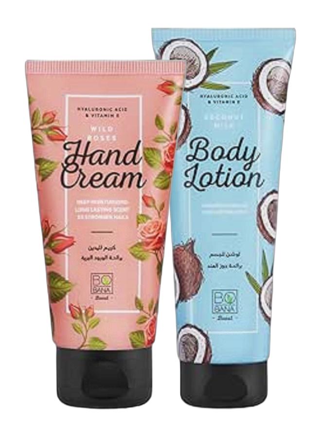 Bobana Hand Cream with Wild Roses - 50ML & Bobana Body Lotion With Coconut Milk Bundle - Image 1