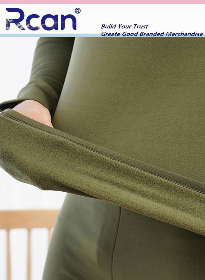 Rcan 2 Piece Men's Round Neck Thermal Underwear Set Winter Pajamas Lightweight Slim Fitting Outdoor Sport Long Sleeved T-Shirt and Long Pants Plush Lined Basic Layer Bottoming Shirt Plus Size  - Image 5