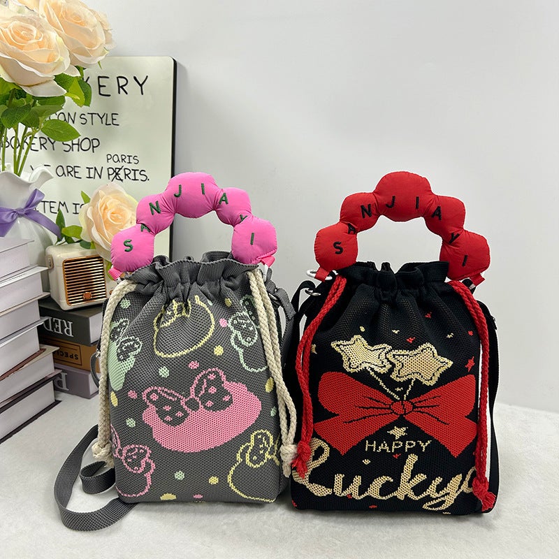 Korean Style New Cute Xiaofu Bag Handbag Xiaozhong All-Match Design Knitted Bag Large Capacity Crossbody Shoulder Bag - Image 5