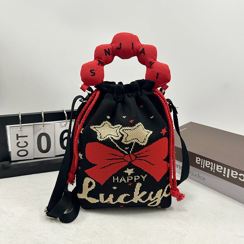 Korean Style New Cute Xiaofu Bag Handbag Xiaozhong All-Match Design Knitted Bag Large Capacity Crossbody Shoulder Bag - Image 1