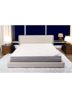 Almutlaq Furniture Ultima Plush Top - Foam And Bonnell Spring Mattress Including Anti-Allergen Feature Ensuring A Clean And Healthy Sleep Enviroment - Single Size Mattress 200x100x24 CM - Colour White Dark Grey  - Image 4