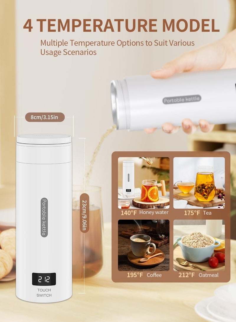Travel Portable Kettle Small Mini Coffee Tea Kettle One Cup Hot Water Maker with Auto Shut-Off Stainless Fast Water Boiler with Four-Speed Temperature Adjustmen  - Image 2