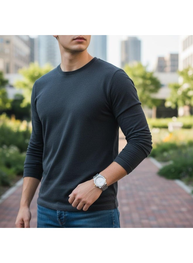 SHADOW Vertex SD1417 Men’s Analog Watch Stainless Steel Silver Bracelet White Dial Gold Accents Quartz Date Display Water Resistant 3ATM - Image 5