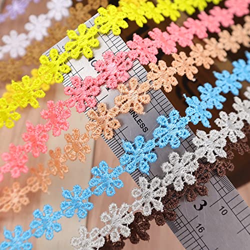 AIETSYEI Colorful Lace Trim 15 Colors Embroidery Lace Trim Floral Craft Lace for Sewing, DIY Craft, Clothes Decoration, Home Decor (15 * 1 Yards) - Image 3