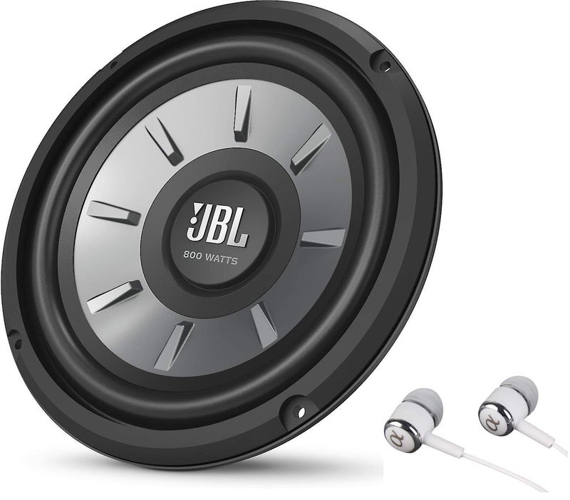 JBL Stage 810 800W Max 8" Stage Series Single 4 ohm Car Audio Subwoofer Speaker Bundled with Alphasonik Earbuds