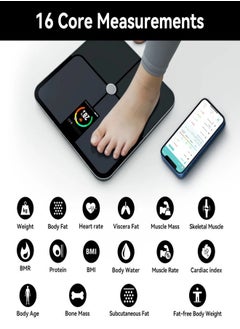 OTOMATE Personal Smart Body Scale Upto 180Kg 0.1Kg Bluetooth Large Tft Colour Screen Accurate Weight Tracking Monitors Heart Rate Tracks Body Fat Easy App Sync Google Fit, Apple Health, Fitbit Full Body Report Automatic Profile Identification  - Image 5