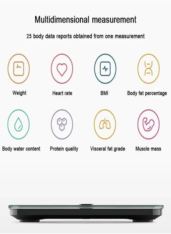 OTOMATE - Personal Smart Body Scale Upto 180Kg 0.1Kg Bluetooth Large Tft Colour Screen Accurate Weight Tracking Monitors Heart Rate Tracks Body Fat Easy App Sync Google Fit, Apple Health, Fitbit Full Body Report Automatic Profile Identification - Image 1