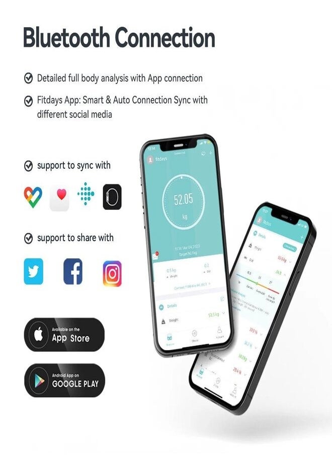 OTOMATE - Personal Smart Body Scale Upto 180Kg 0.1Kg Bluetooth Large Tft Colour Screen Accurate Weight Tracking Monitors Heart Rate Tracks Body Fat Easy App Sync Google Fit, Apple Health, Fitbit Full Body Report Automatic Profile Identification - Image 1